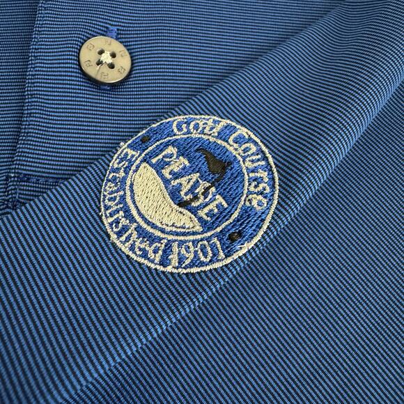 FootJoy Polo Shirt Men's L Blue Performance Outdoors Golf Preppy FJ Course Logo - Picture 4 of 9
